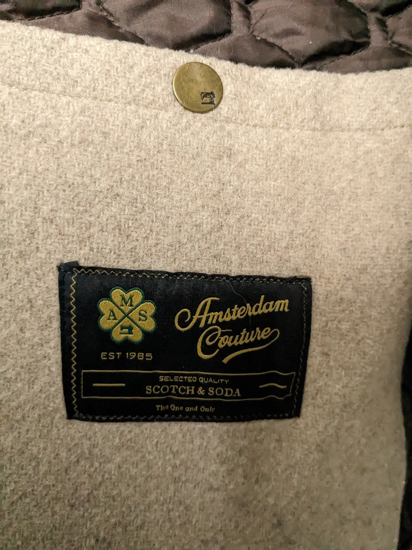 Scotch & Soda Wollen jas. Beige gekleurd. Maat XL.