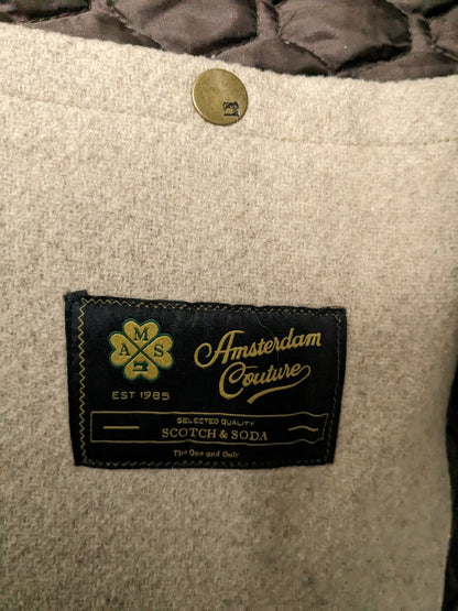 Scotch & Soda Wollen jas. Beige gekleurd. Maat XL.