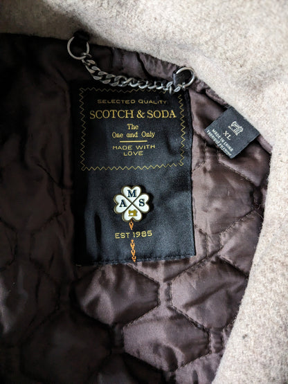 Scotch & Soda Wollen jas. Beige gekleurd. Maat XL.