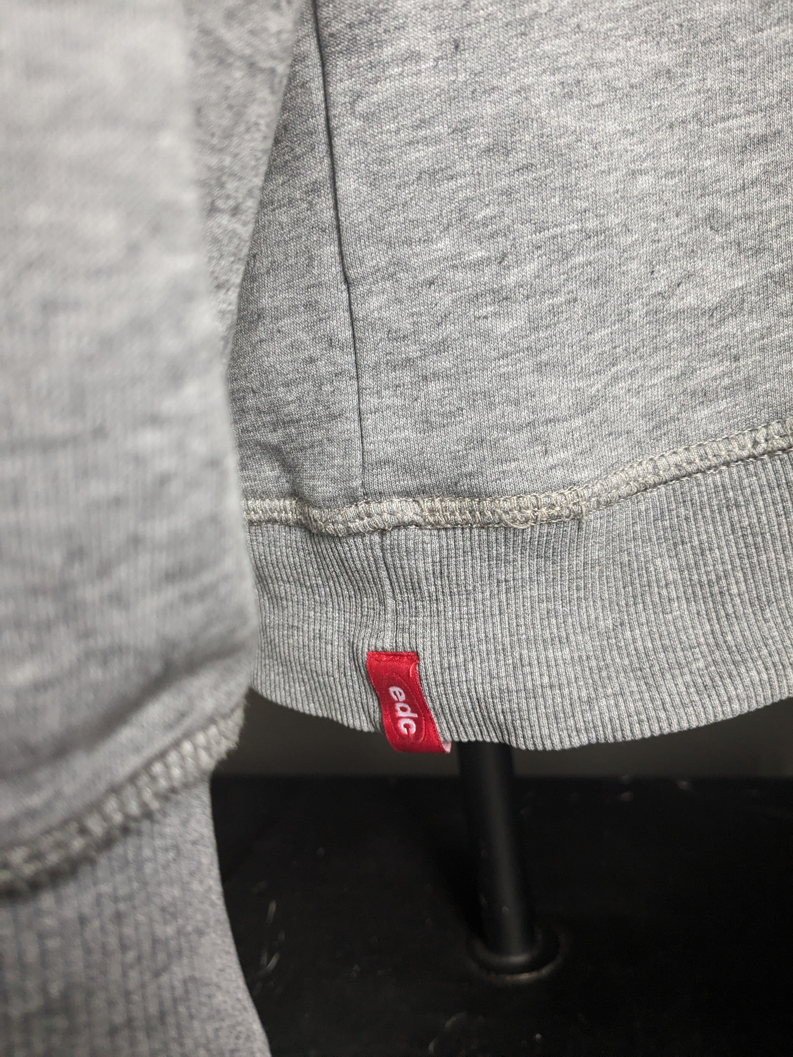 EDC sweater with sporty turtleneck. Gray mixed. Size L