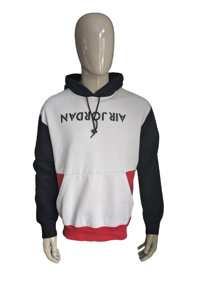 Sweat à capuche Nike Air Jordan. Couleur noir blanc rouge. Taille L.