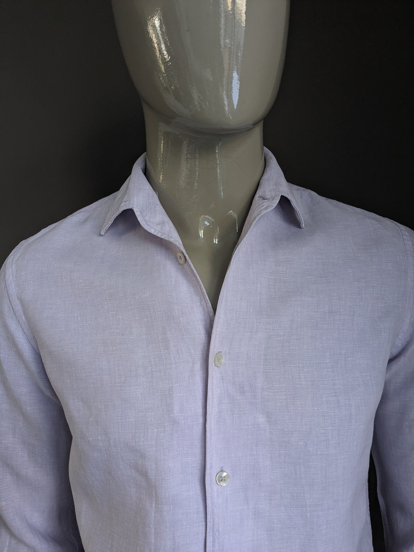Mango man linen shirt. Lilac colored. Size M.