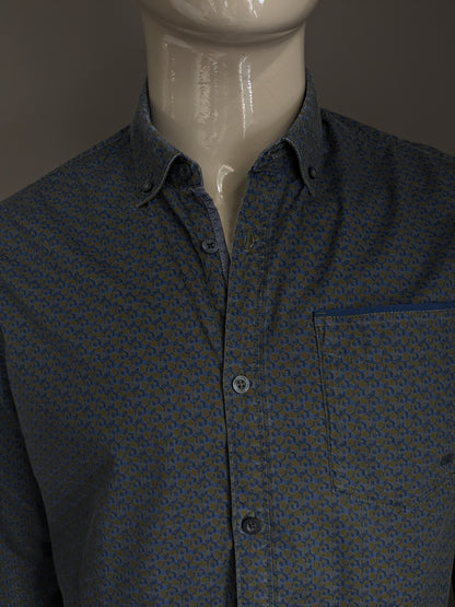 Camiseta PME Leyenda. Estampado azul verde. Talla L.
