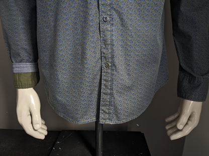Camiseta PME Leyenda. Estampado azul verde. Talla L.