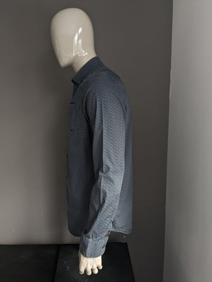 Camiseta PME Leyenda. Estampado azul verde. Talla L.
