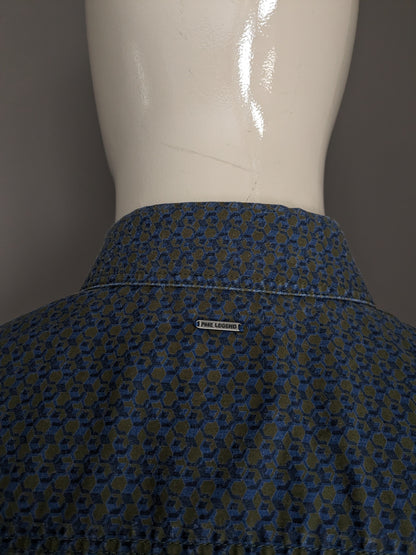 Camiseta PME Leyenda. Estampado azul verde. Talla L.