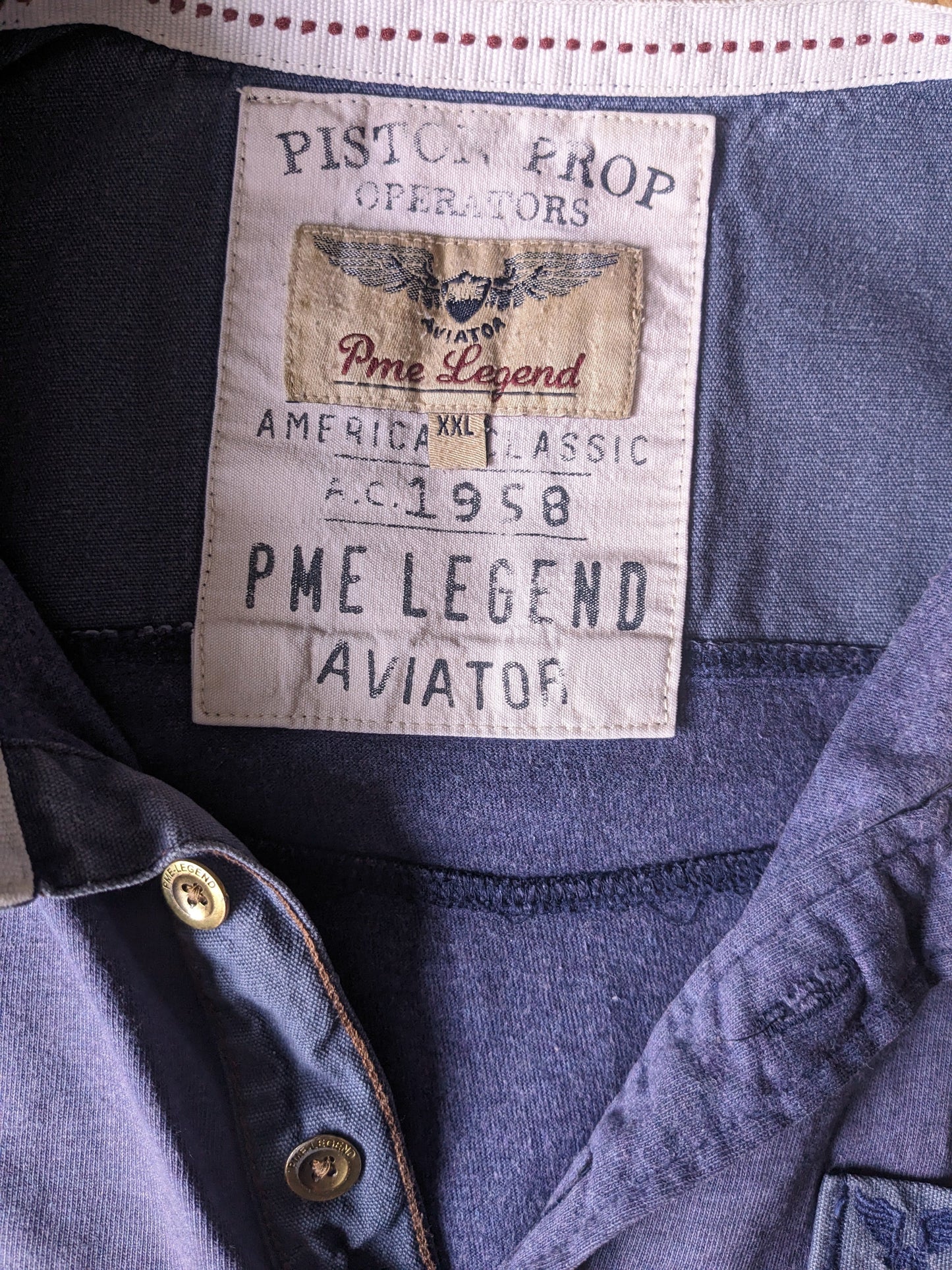 PME Legend polo. Donker Blauw gemêleerd. Maat 2XL / XXL.
