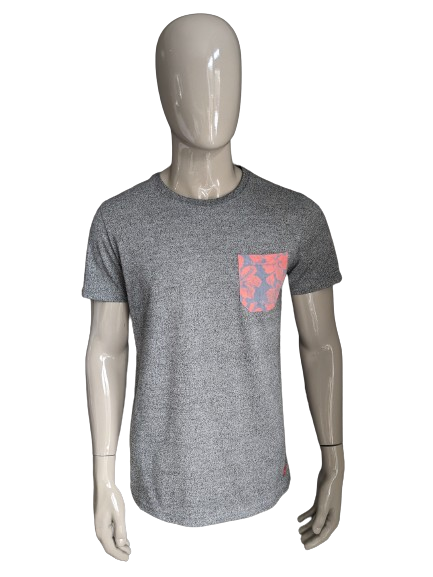 Superdry shirt. Zwart Grijs gemêleerd. Maat XL.