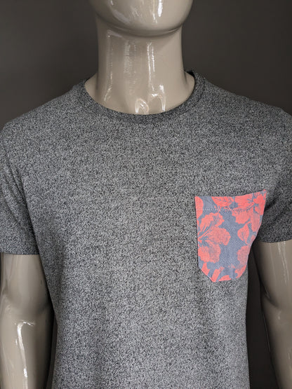Superdry shirt. Zwart Grijs gemêleerd. Maat XL.