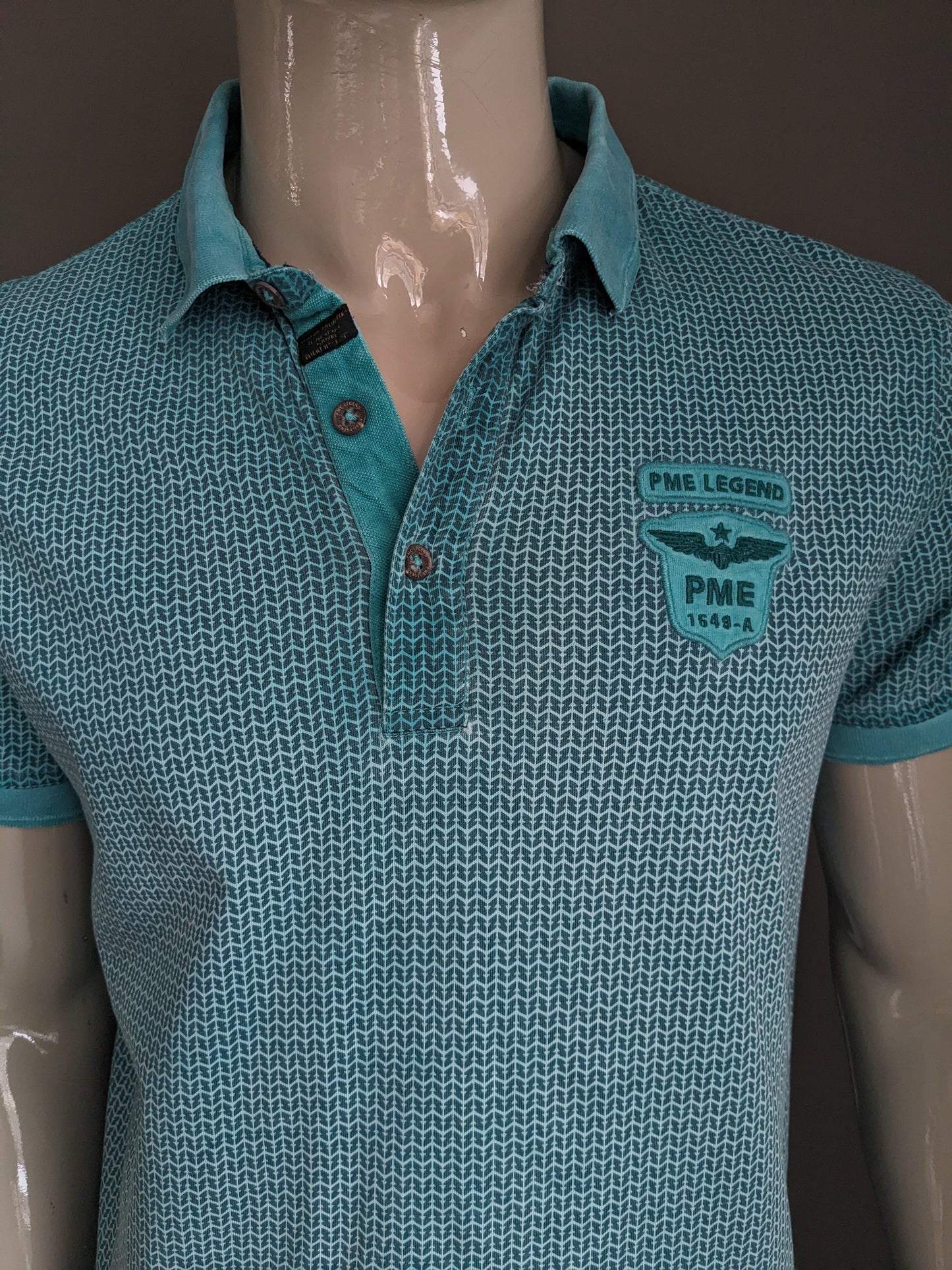 Polo PME Légende. Impression verte. Taille L.