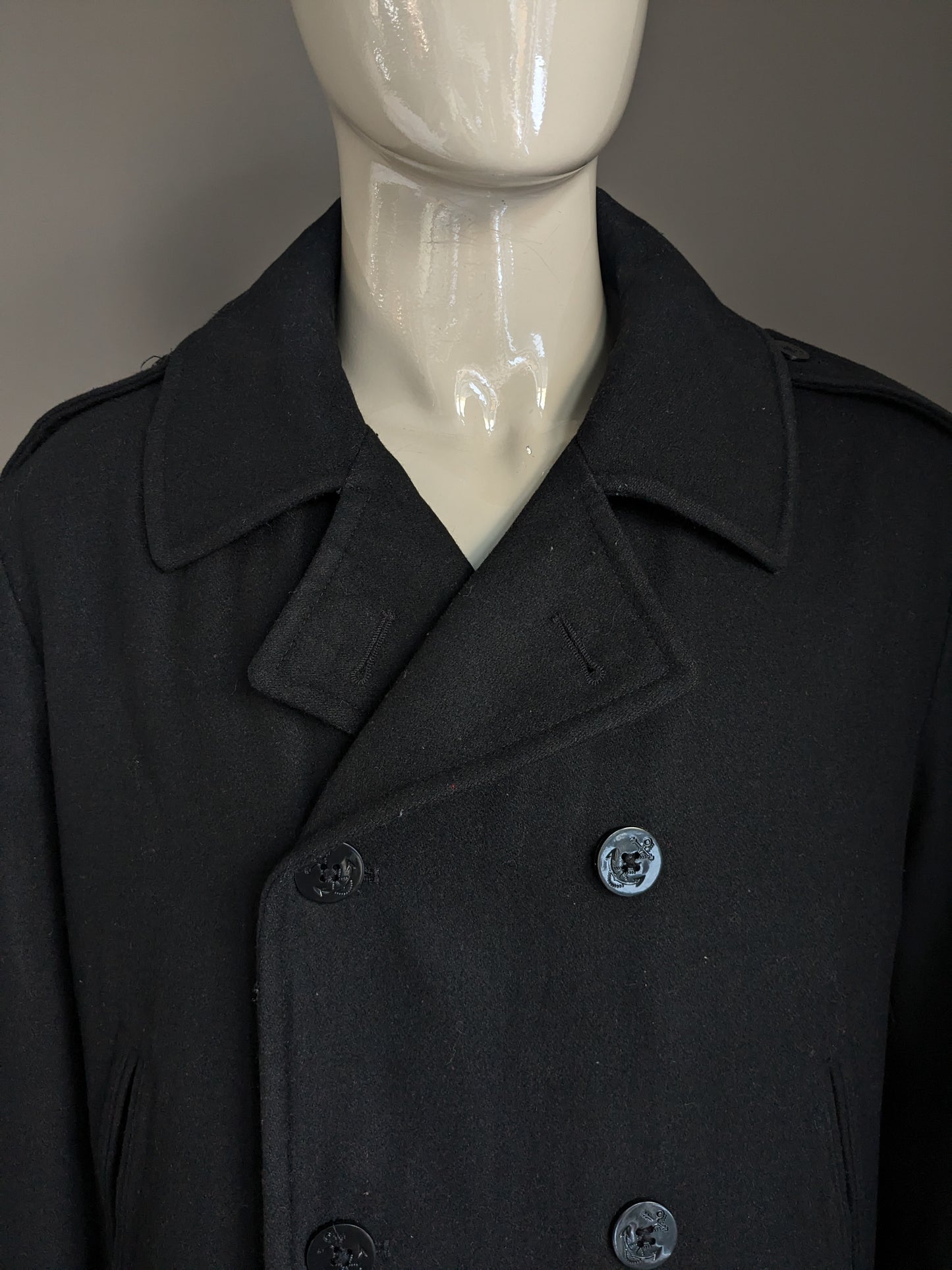 Nautica woolen jacket with larger buttons. Black colored. Size 2XL / XXL.