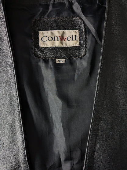 Gilet en cuir de porc Conwell. Double face. Noir XL avec poche intérieure.