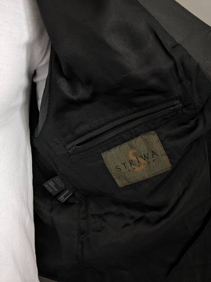 Dubbelzijdig Striwa leren gilet met 2 binnenzakken. Zwart. Maat L. #319