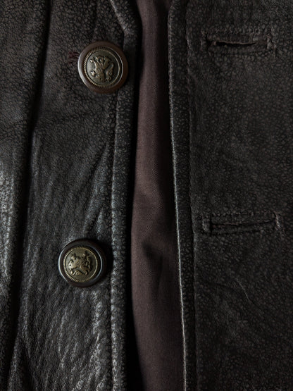 Chaleco de piel de doble faz con bonitos botones. . Marrón oscuro. Talla L. #320