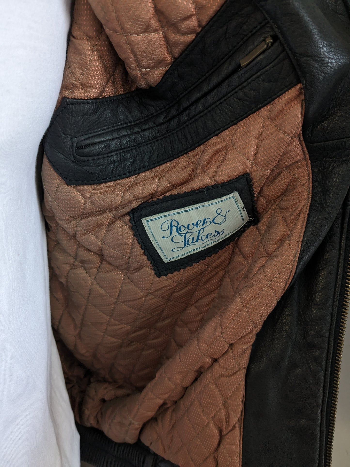 Vintage des années 80 - 90's Rover & Lakes apprend le corps du corps / gilet. Beaucoup de sacs, 2 poches intérieures et légèrement doublés. Marron noir. Taille xl.