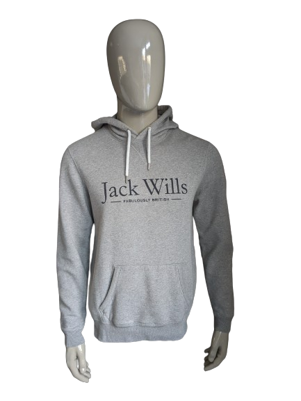Jack Wills lichtgrijze gemêleerde hoodie. Maat S.