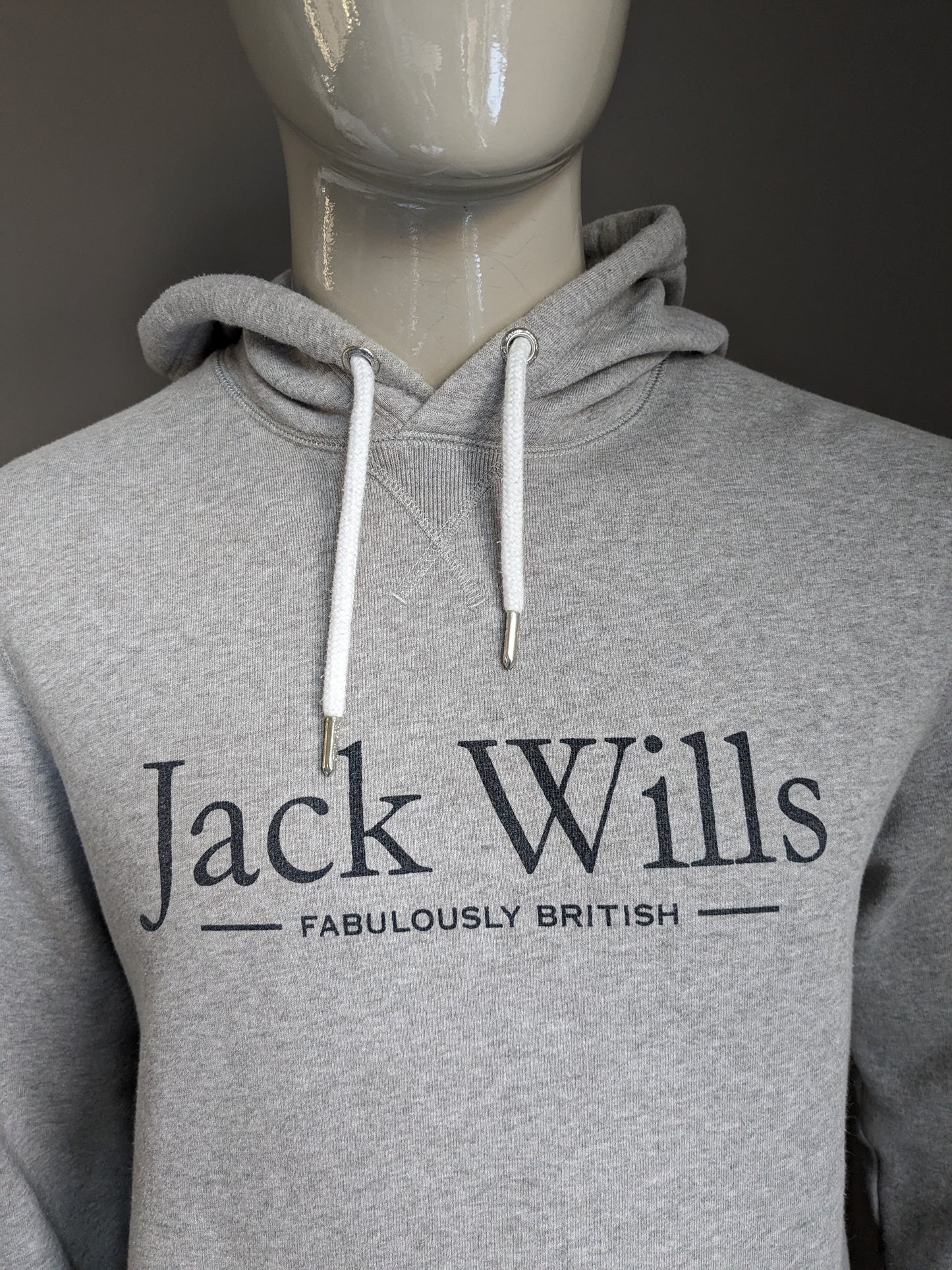 Hellgrauer, gemischter Kapuzenpullover von Jack Wills. Größe S.
