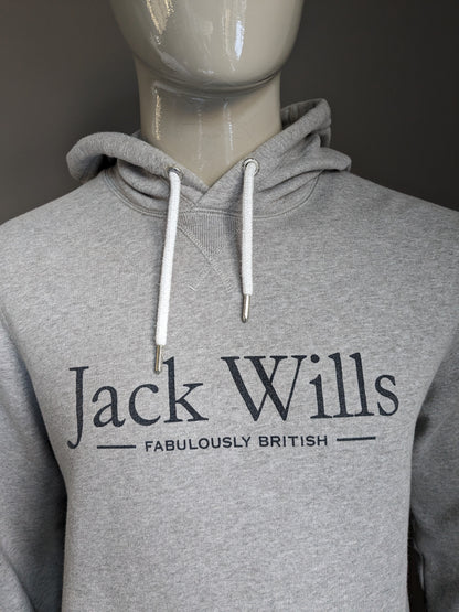 Hellgrauer, gemischter Kapuzenpullover von Jack Wills. Größe S.