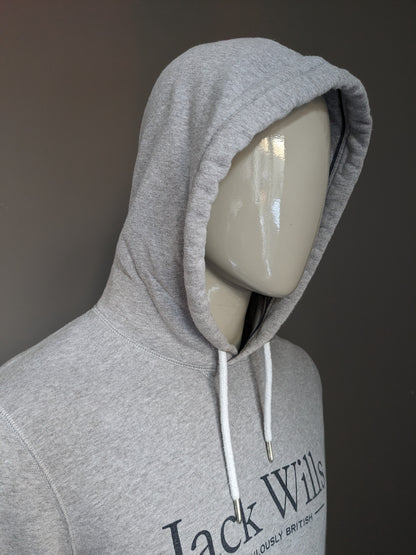 Hellgrauer, gemischter Kapuzenpullover von Jack Wills. Größe S.