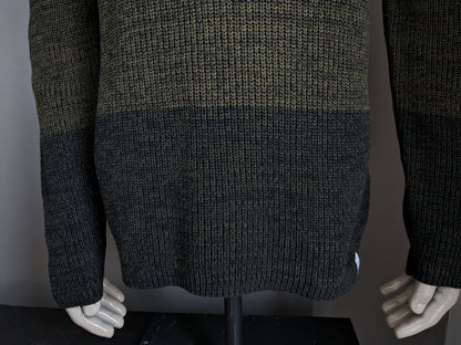 Pull Only & Sons. Vert noir mélangé. Taille XL.