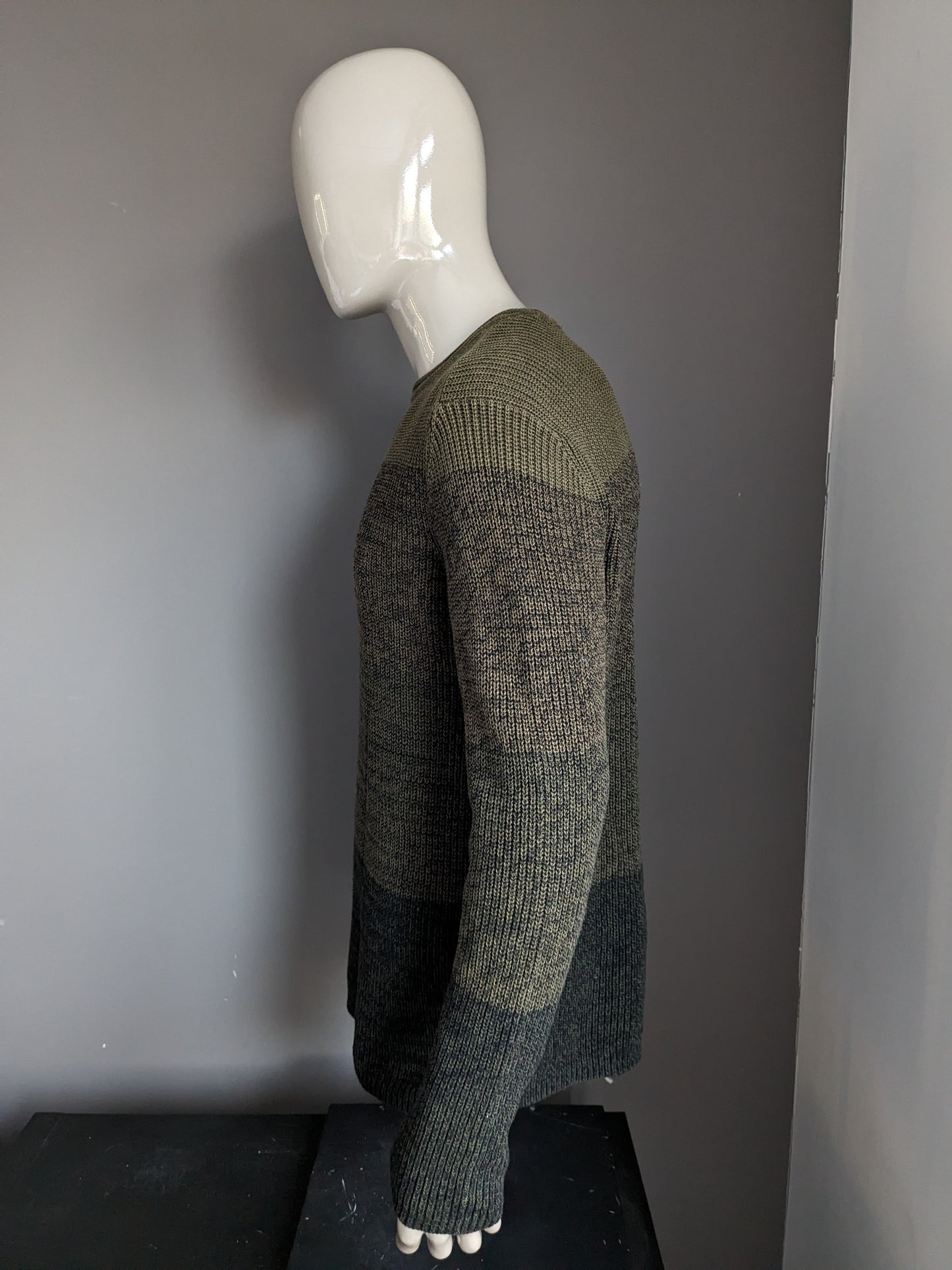 Pull Only & Sons. Vert noir mélangé. Taille XL.