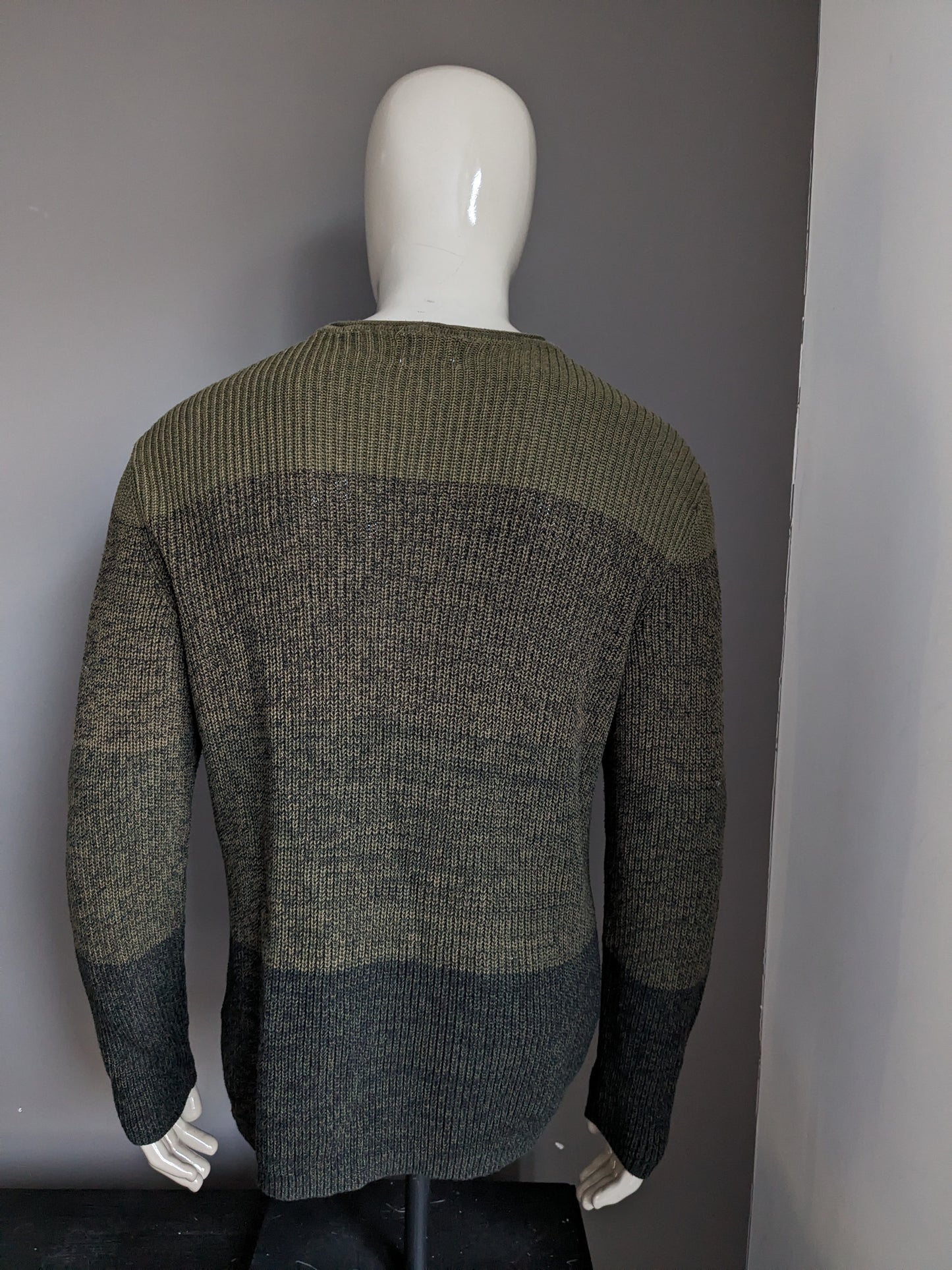 Pull Only & Sons. Vert noir mélangé. Taille XL.