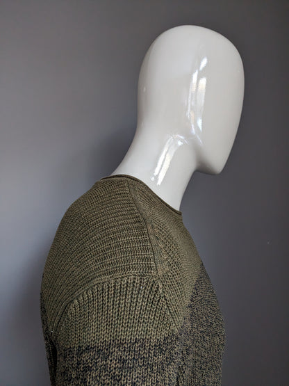Pull Only & Sons. Vert noir mélangé. Taille XL.