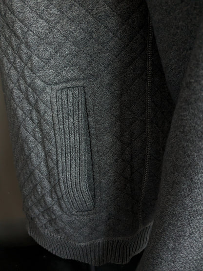 Cardigan Silvercreek avec motif tactile. Gris. Taille XL.