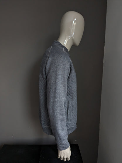 Cardigan Silvercreek avec motif tactile. Gris. Taille XL.