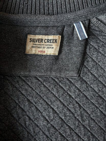 Cardigan Silvercreek avec motif tactile. Gris. Taille XL.