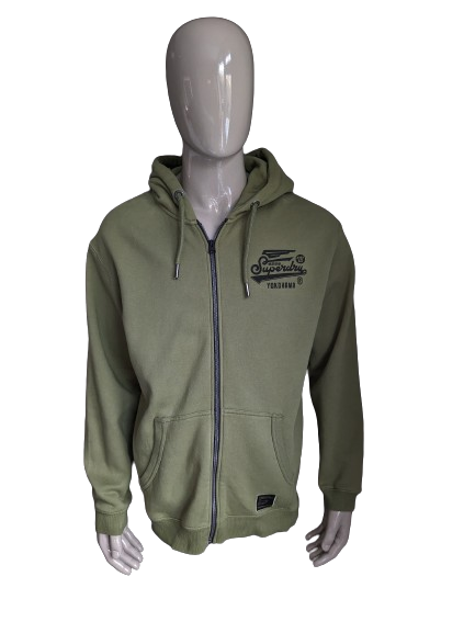 Superdry cardigan with hood. Green. Size L / XL