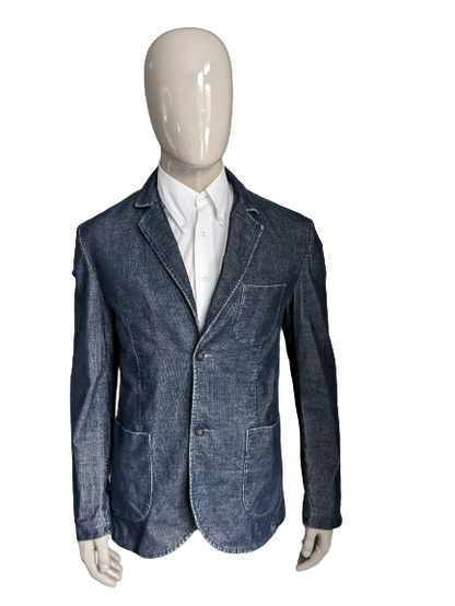 Veste côtelée Novembre II. Bleu foncé/gris. Taille 52 / L. Coupe Slim.