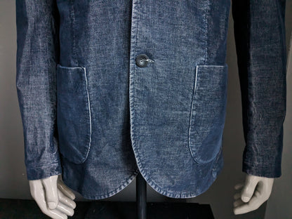 Veste côtelée Novembre II. Bleu foncé/gris. Taille 52 / L. Coupe Slim.