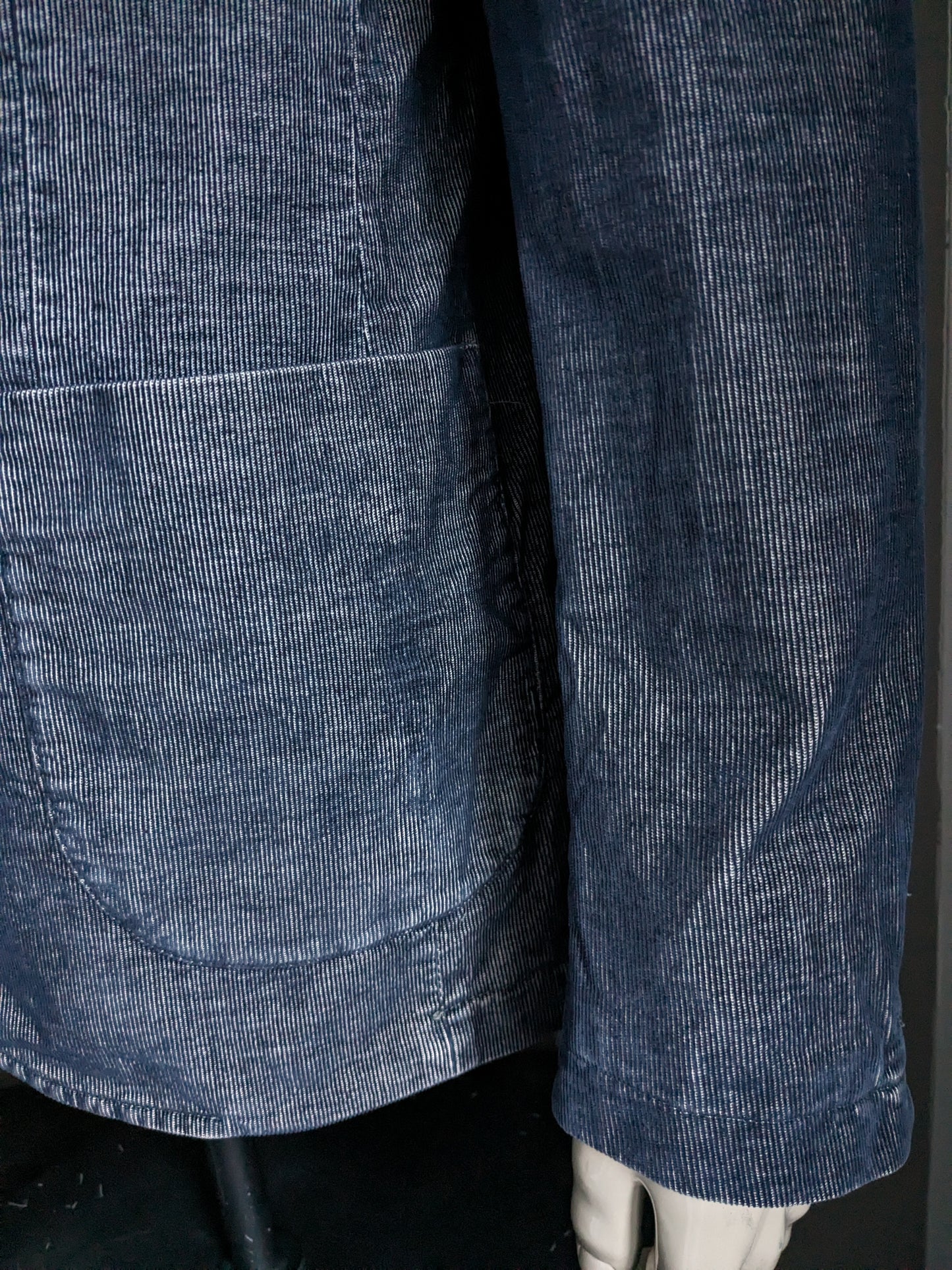Veste côtelée Novembre II. Bleu foncé/gris. Taille 52 / L. Coupe Slim.