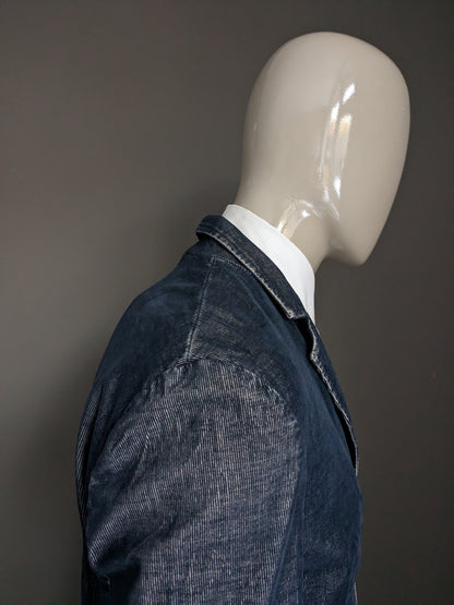 Veste côtelée Novembre II. Bleu foncé/gris. Taille 52 / L. Coupe Slim.