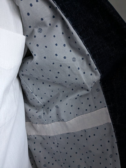 Veste côtelée Novembre II. Bleu foncé/gris. Taille 52 / L. Coupe Slim.