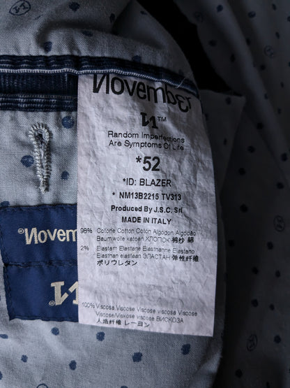 Veste côtelée Novembre II. Bleu foncé/gris. Taille 52 / L. Coupe Slim.