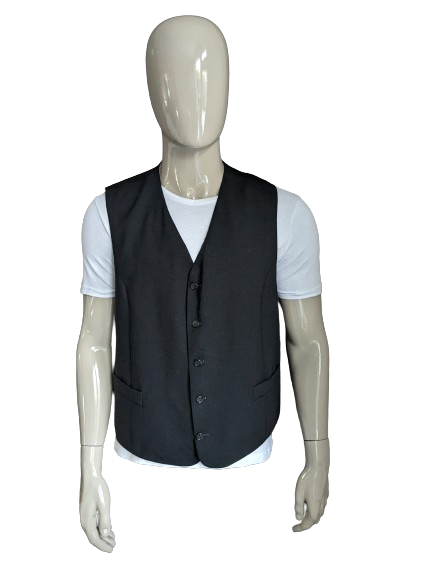 Gilet donkergrijs motief. Maat XL. #336