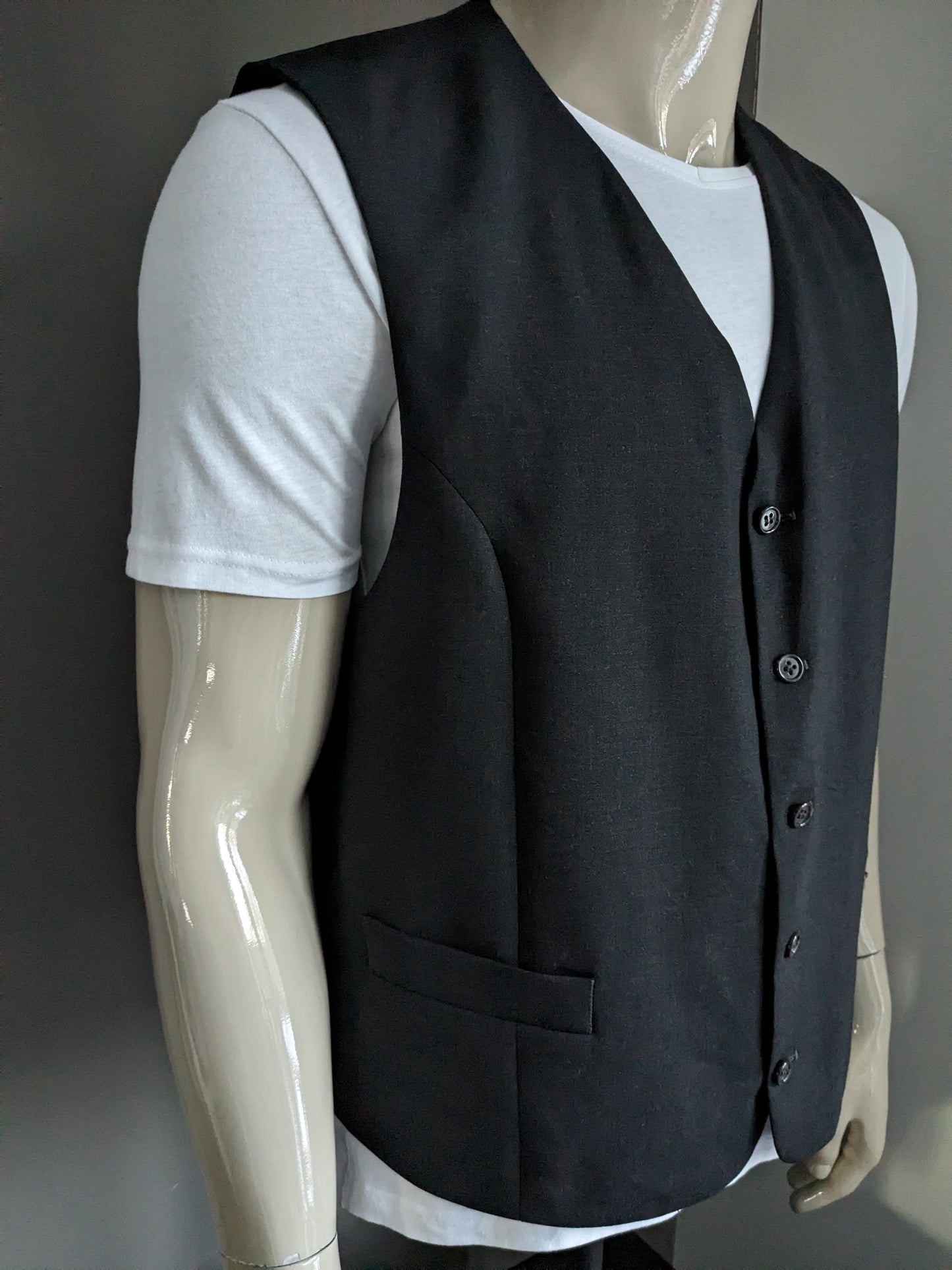 Gilet donkergrijs motief. Maat XL. #336