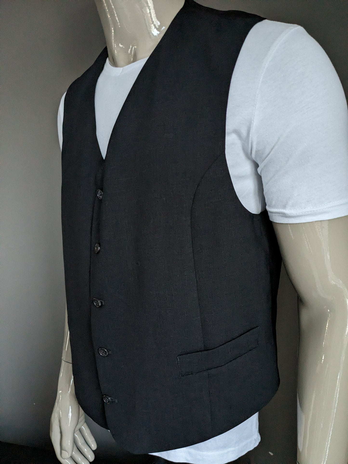 Gilet donkergrijs motief. Maat XL. #336