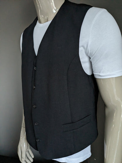 Gilet donkergrijs motief. Maat XL. #336