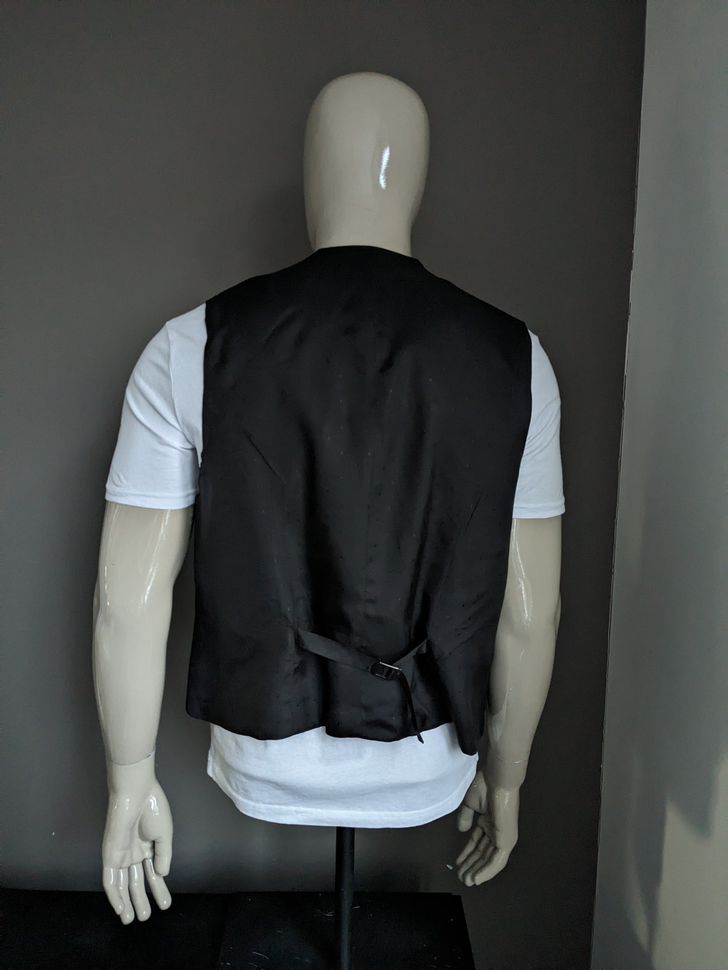 Gilet donkergrijs motief. Maat XL. #336