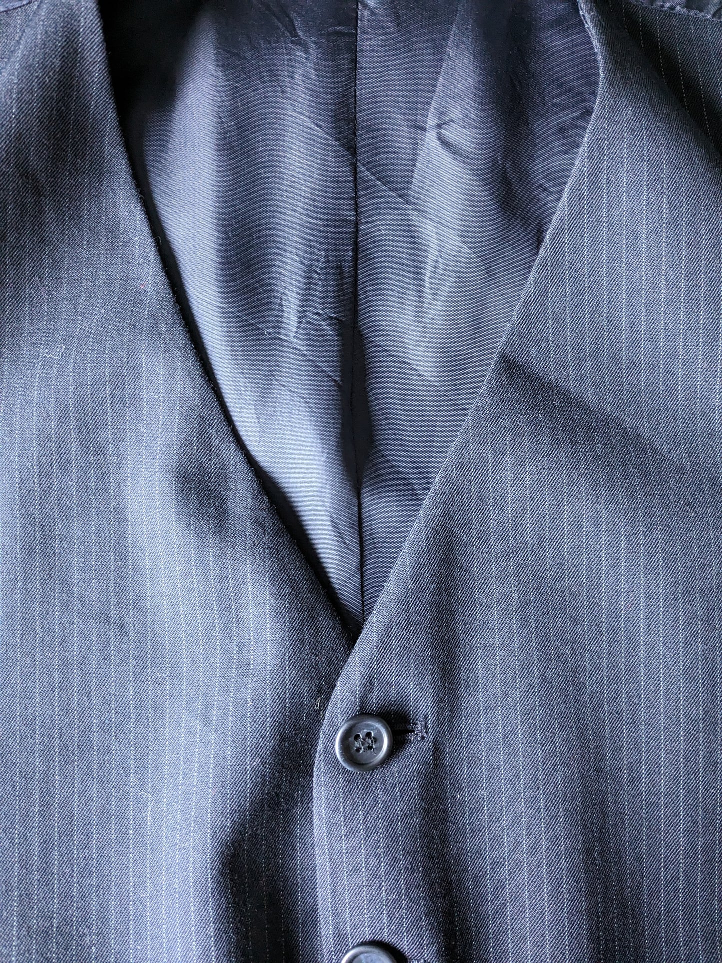 Waistcoat. Dark blue striped. Size 52 / L. #323.