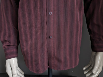 James Pringle overhemd. Bordeaux gestreept. Maat M / L.