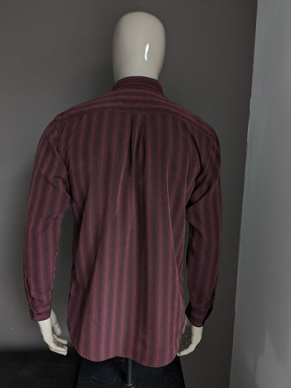 James Pringle overhemd. Bordeaux gestreept. Maat M / L.