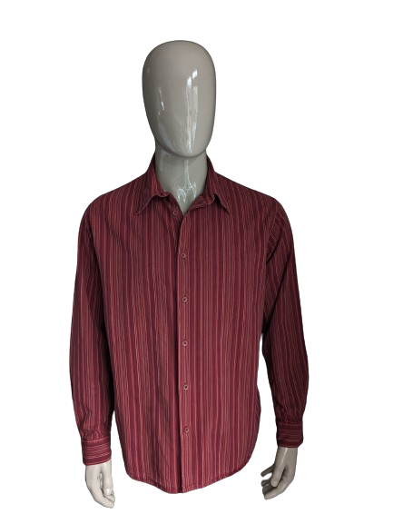 Jules shirt. Orange Red striped. Size XXL / 2XL.