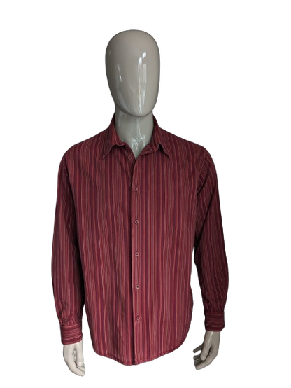 Jules shirt. Orange Red striped. Size XXL / 2XL.