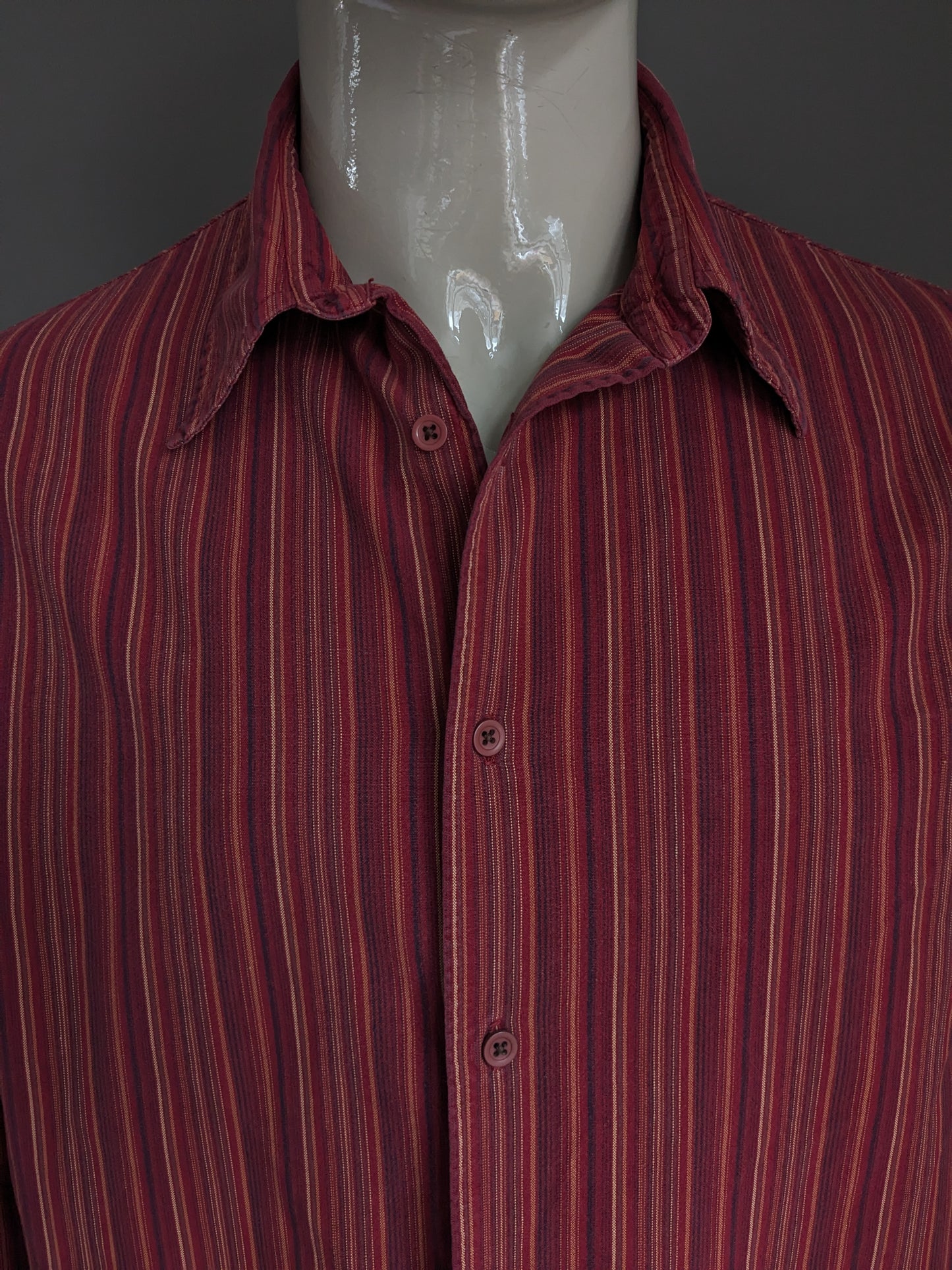 Jules shirt. Orange Red striped. Size XXL / 2XL.
