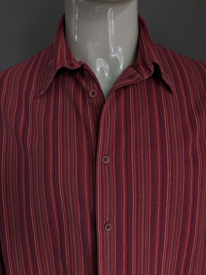 Jules shirt. Orange Red striped. Size XXL / 2XL.