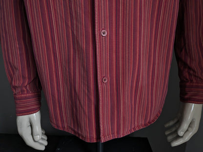 Jules shirt. Orange Red striped. Size XXL / 2XL.